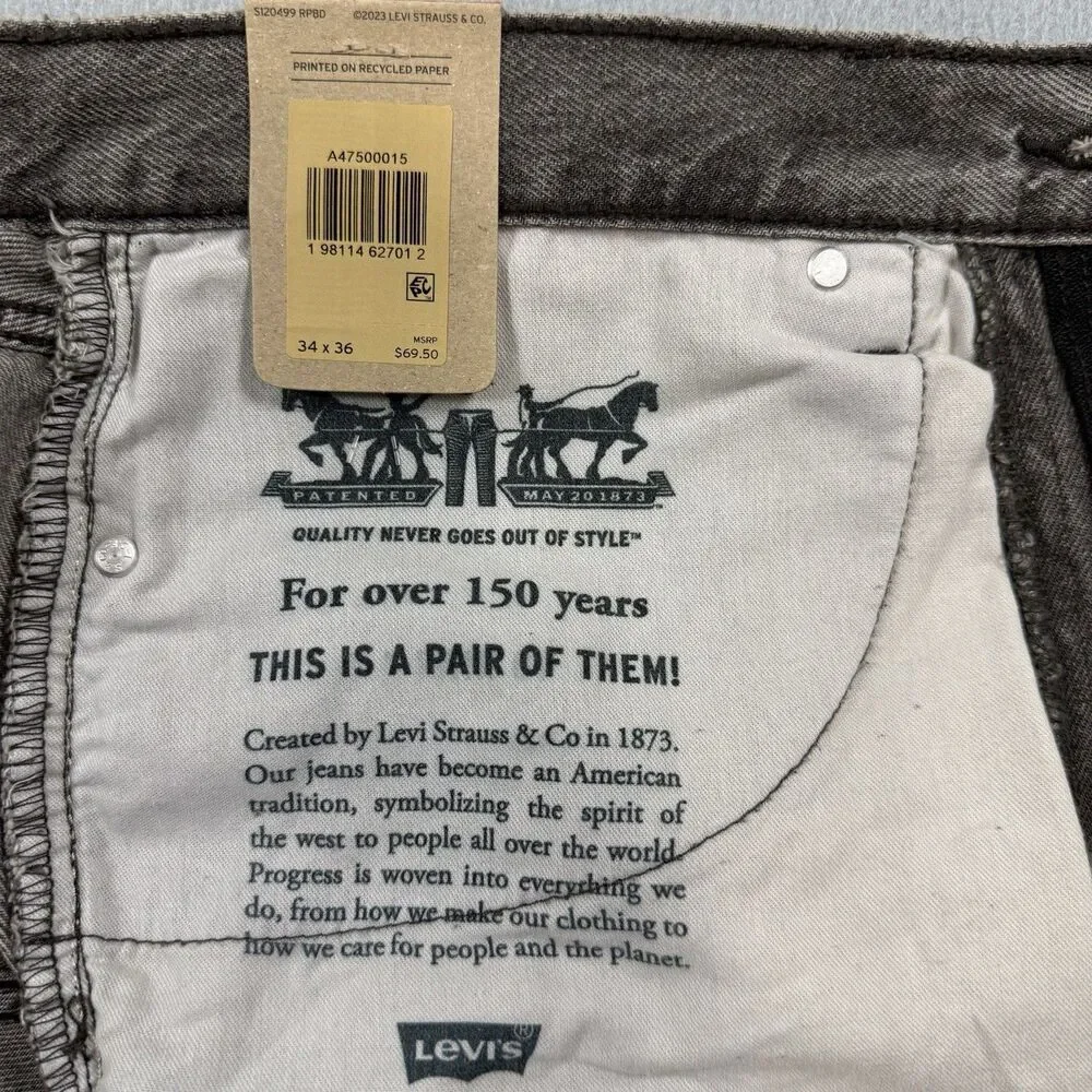 Levi’s 578 Baggy Jeans Men’s 34x36 Y2K 90s Style Grey Wash 100% Cotton NWT